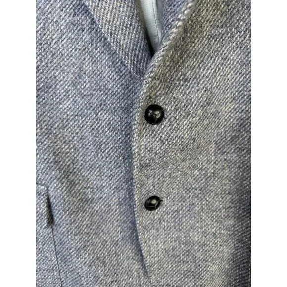 VTG Pendleton Blazer Men's 44 Wool Blue Gray USA 70s Western Yoke Elbow Patch - Picture 5 of 15